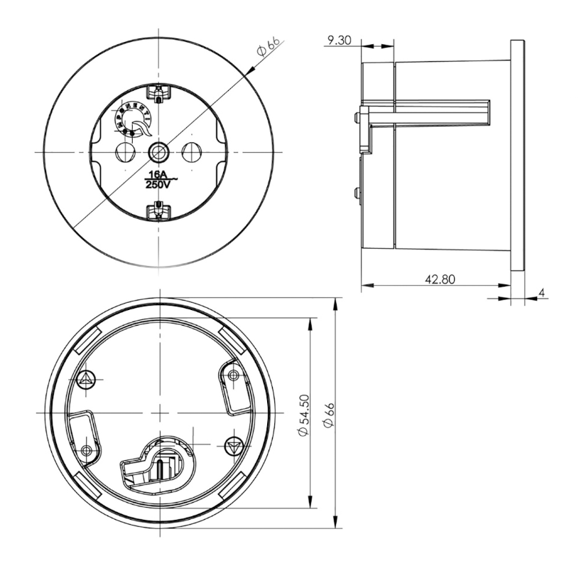 Caressi CAPS Stainless Steel Power Outlet – 1 Grounded Socket