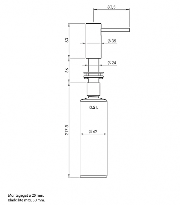 Quooker Nordic Χρυσός Διανομέας Σαπουνιού Χρυσός SDGLD