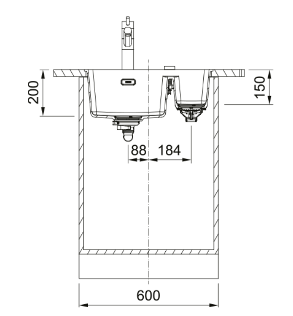 Franke Maris MRG 260-34-15 Sink black edition with small bowl right Fragranite Flush-mount or Undermount