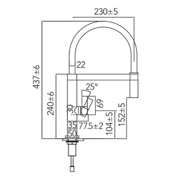 Caressi CA1112CO ECO Kitchen Faucet Copper