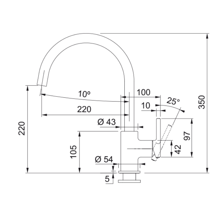 Franke Lina L Kitchen Faucet Black 1150626019