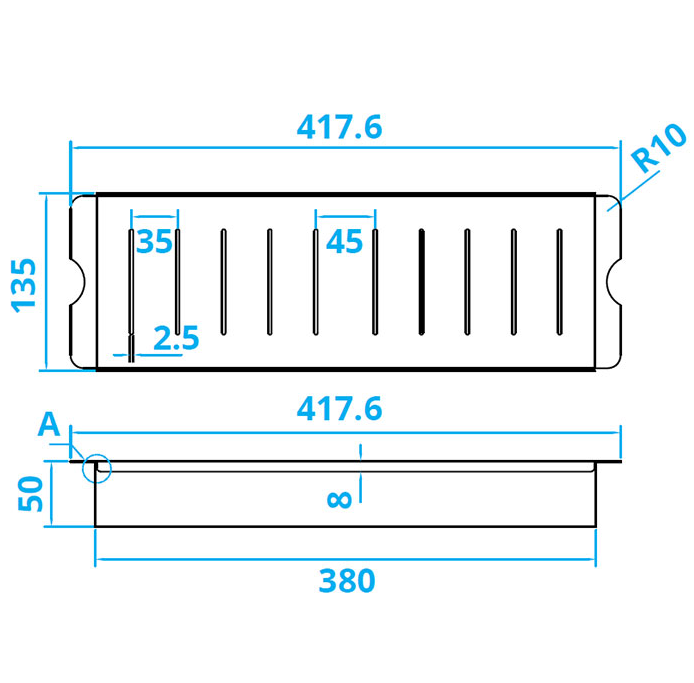 Caressi Gun Metal CACSGM Insert Tray
