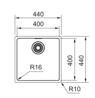 Franke MRX 210.40 Stainless Steel sink flush-mounted or undermounted