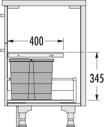 Hailo AS Allegro 295 18/8/8/D – Drawer Waste System Dark Gray