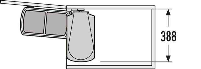 Hailo AS Duo 8/8 – 16L Swing-Out Waste System Stainless Steel/Black