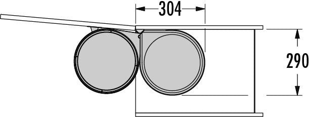 Hailo AS Mono - 20L Swing Waste Bin Steel/Black