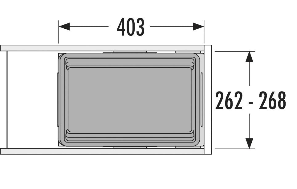 Hailo AS Cargo Synchro 300 – 30L Pull-Out Waste Bin Dark Gray