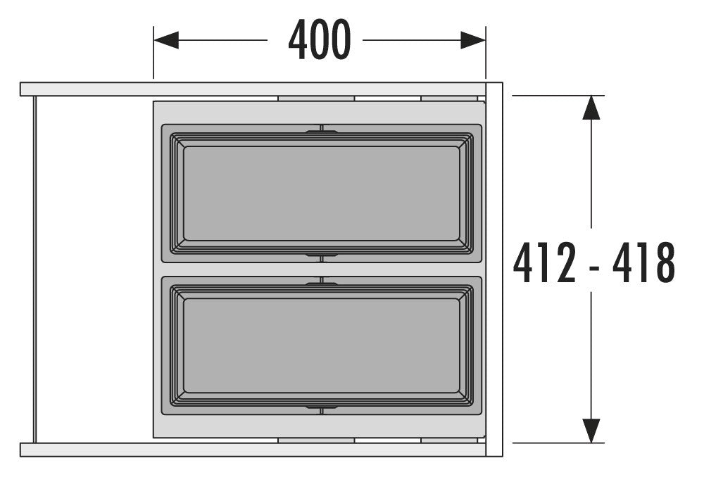 Hailo AS Cargo Synchro 450 - Papelera Extraíble Doble 36L Gris Oscuro