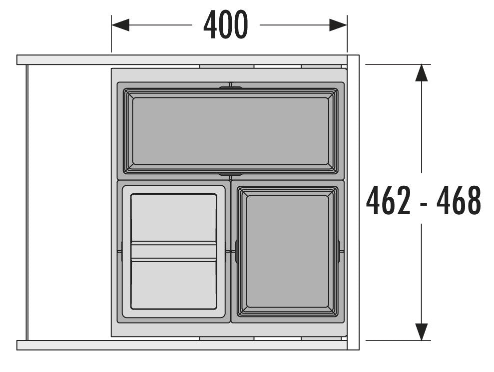 Hailo AS Cargo Synchro 500 - Sistema Deslizante de Triple Contenedor Gris Oscuro