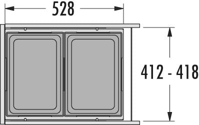 Hailo AS Euro Cargo 450 – 76L Dual Waste Bin Dark Gray