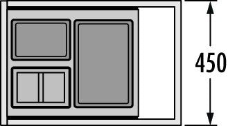 Hailo AS Separato K 450 – 34L Multi-Bin Recycling System Gray