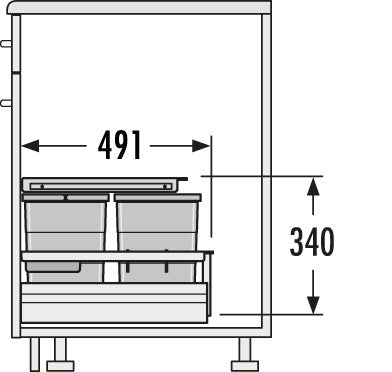 Hailo AS Separato K 600 18/8/8/D – Multi-Bin Recycling System Gray