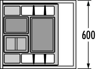 Hailo AS Separato K 600 18/8/8/D – Triple Bin Recycling System Gray