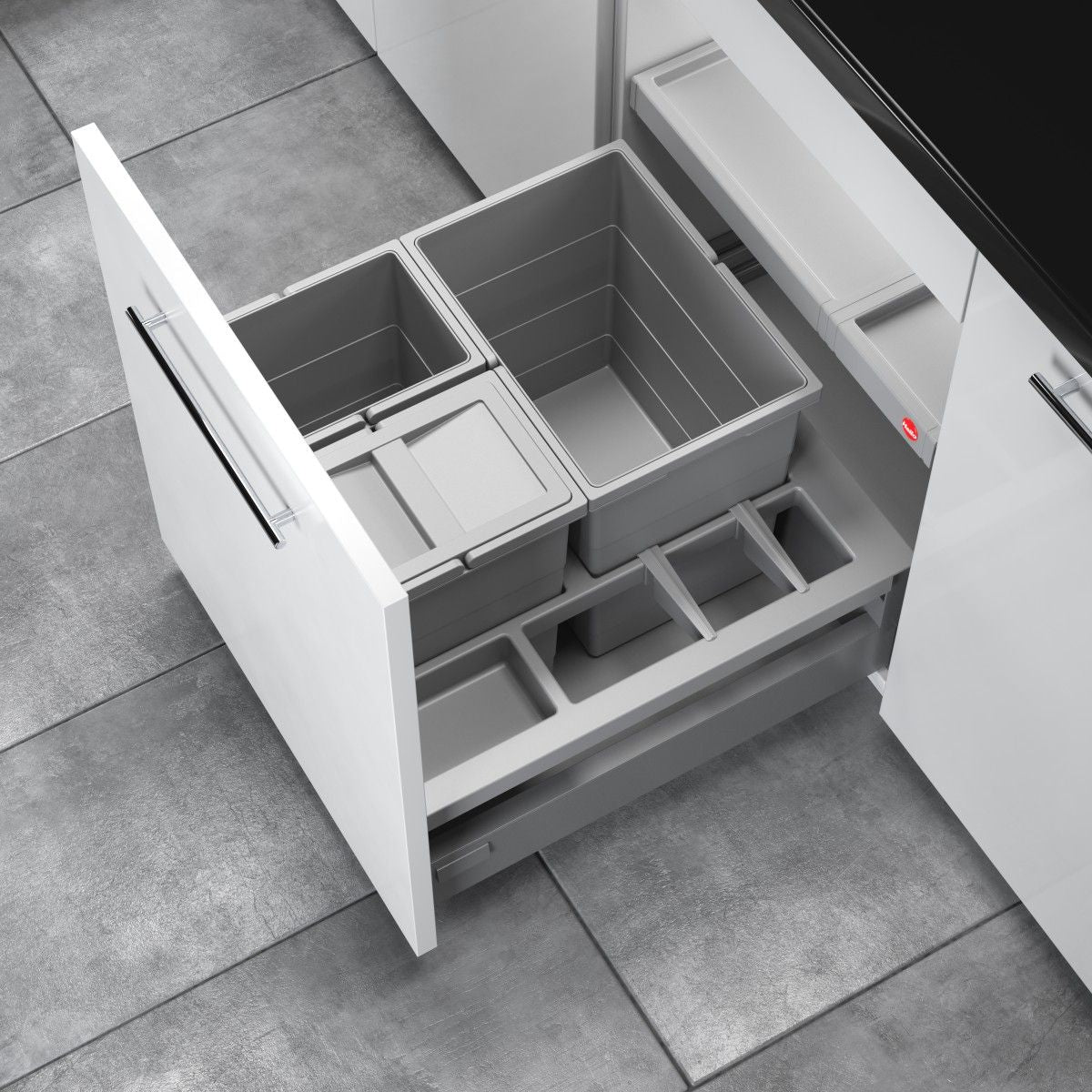 Hailo AS Separato K 600 18/8/8/D – Multi-Bin Recycling System Gray