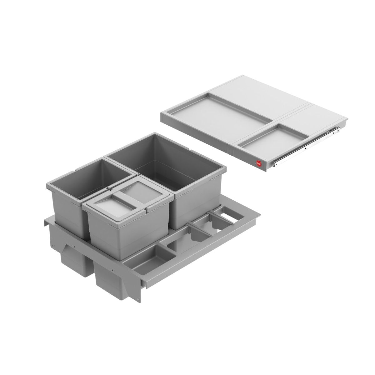 Hailo AS Separato K 600 18/8/8/D – Multi-Bin Recycling System Gray