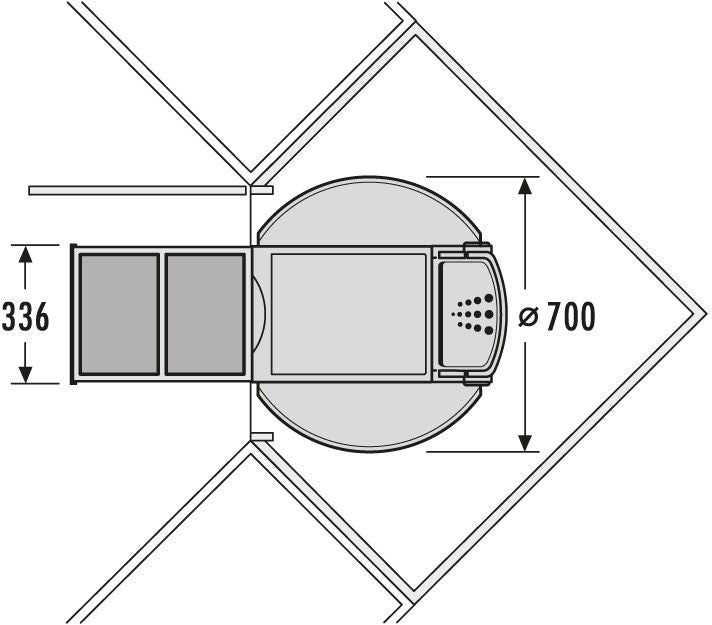 Hailo AS Rondo Comfort 20/20 - Système de déchets d'angle