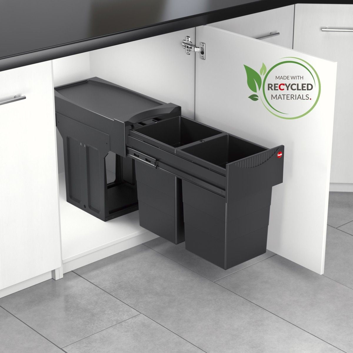 Hailo AS Tandem 15/15 Black Edition – Eco-Friendly Dual Bin Black