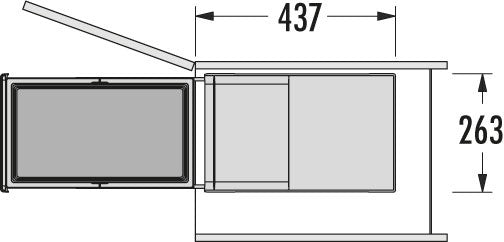 Hailo AS Tandem 28 – 4th Gen Pull-Out Waste Bin Dark Gray