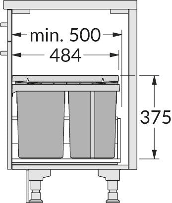 Hailo AS Tandem 15/15 Dark Grey – 30L Waste Separation System Dark Gray