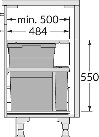 Hailo AS Euro Cargo 300 38/7 - Sistema de doble cubo de basura Gris oscuro