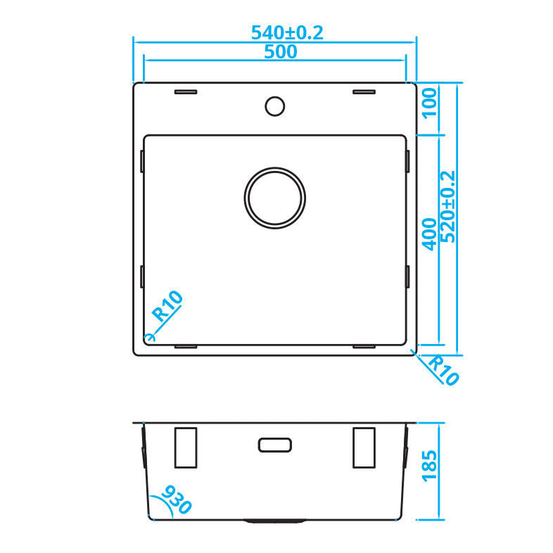 CARESSI CABLPP50KR10 Stainless Steel Sink