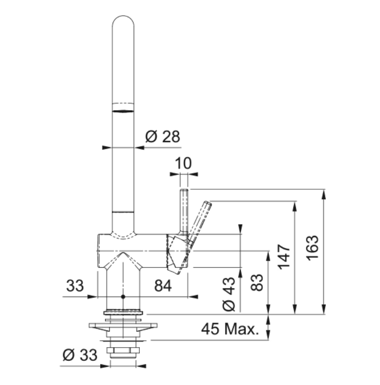 Franke Active J Kitchen Faucet Matte Black 1150653398