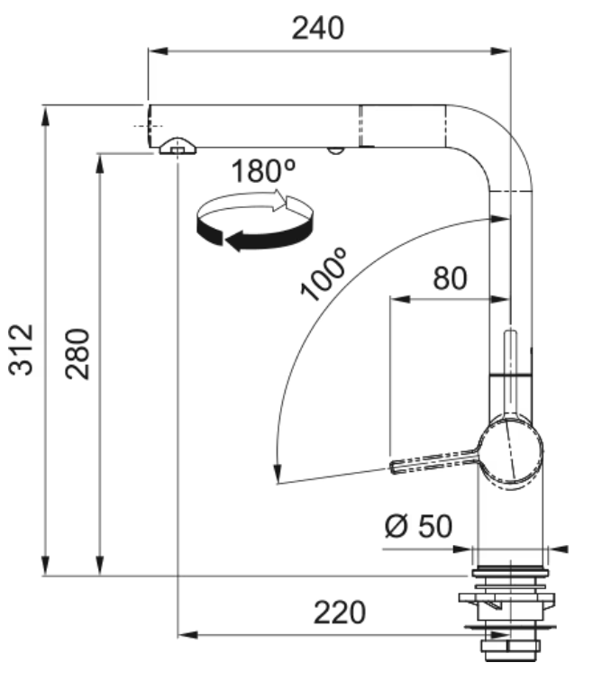 Franke Active L Kitchen Faucet Matt Black Pull-out Jet Spout 115.0653.382