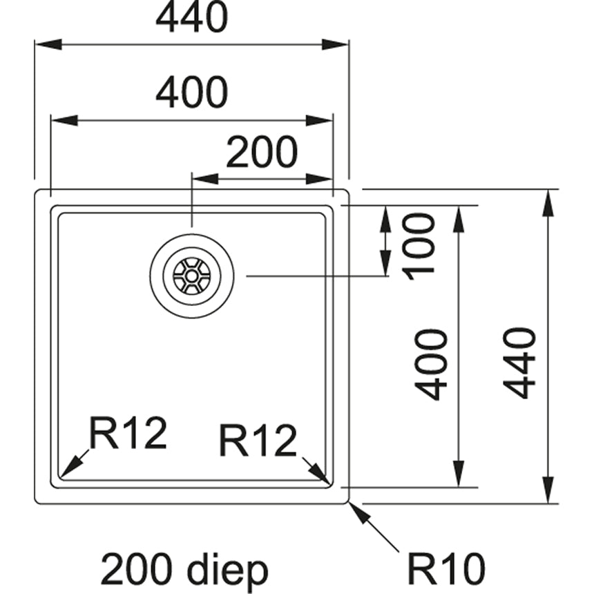 Franke BXX 110.40 Sink Stainless Steel Submount