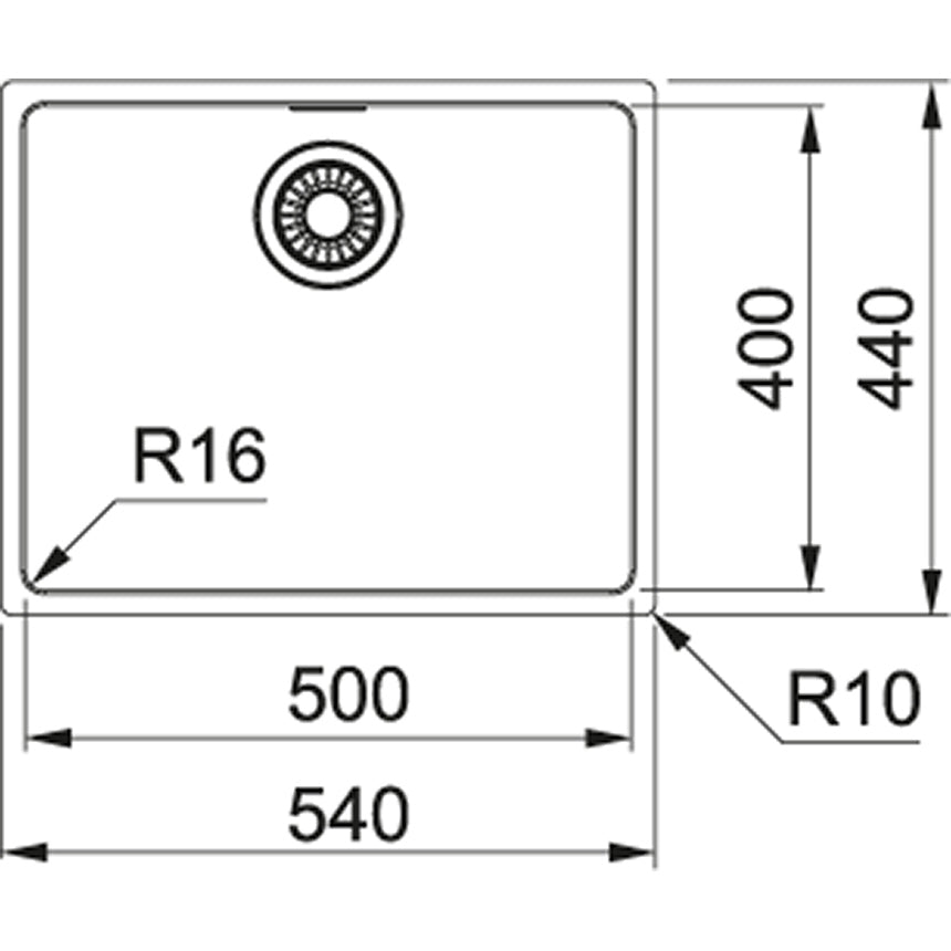 Franke MRX 110.50 Sink Stainless Steel Submount