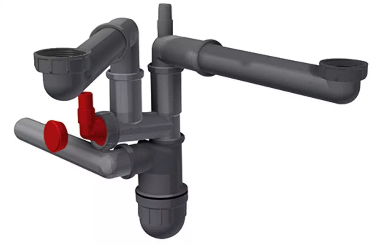 Franke Spazio 2 Siphon and Drain Set for Double Sink