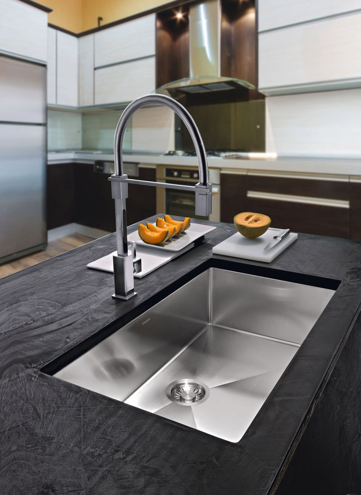 Silver faucets from Franke