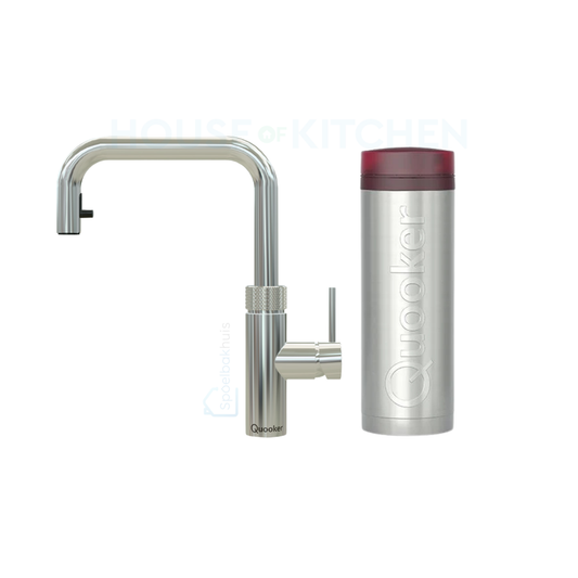 Quooker Flex Square PRO3 in Cromo con Tubo Estraibile