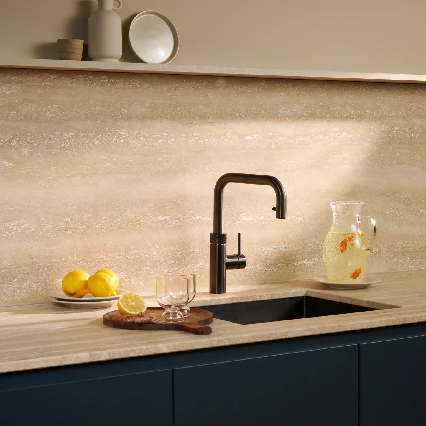 Quooker Flex Square COMBI Tap - Gun Metal with Pull-Out Hose 1