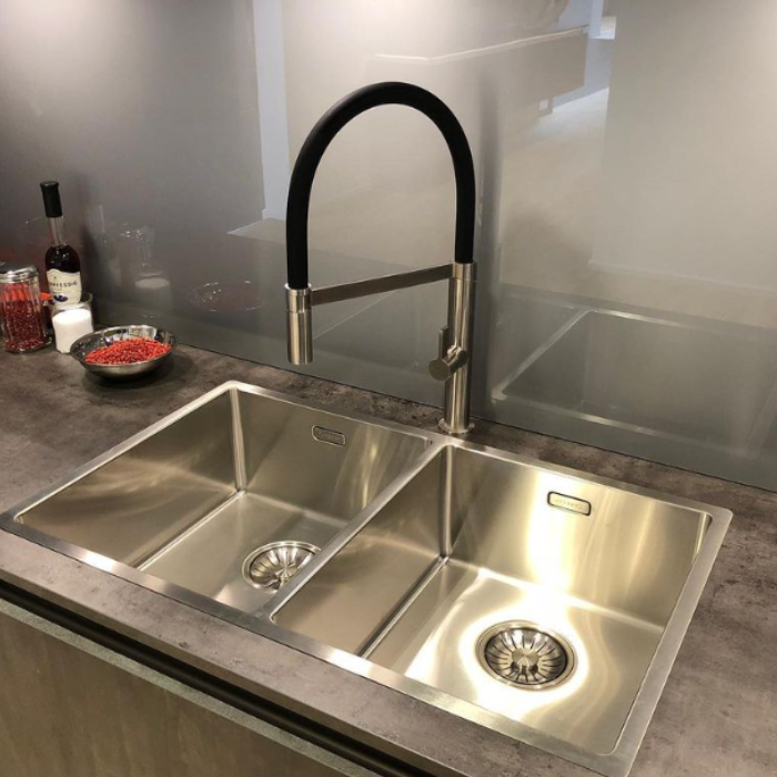 Caressi CA1112I ECO Grifo de cocina de acero inoxidable