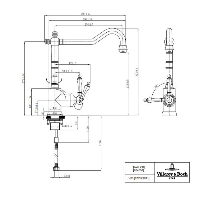 Villeroy & Boch Avia 2.0 Kitchen Faucet Anthracite