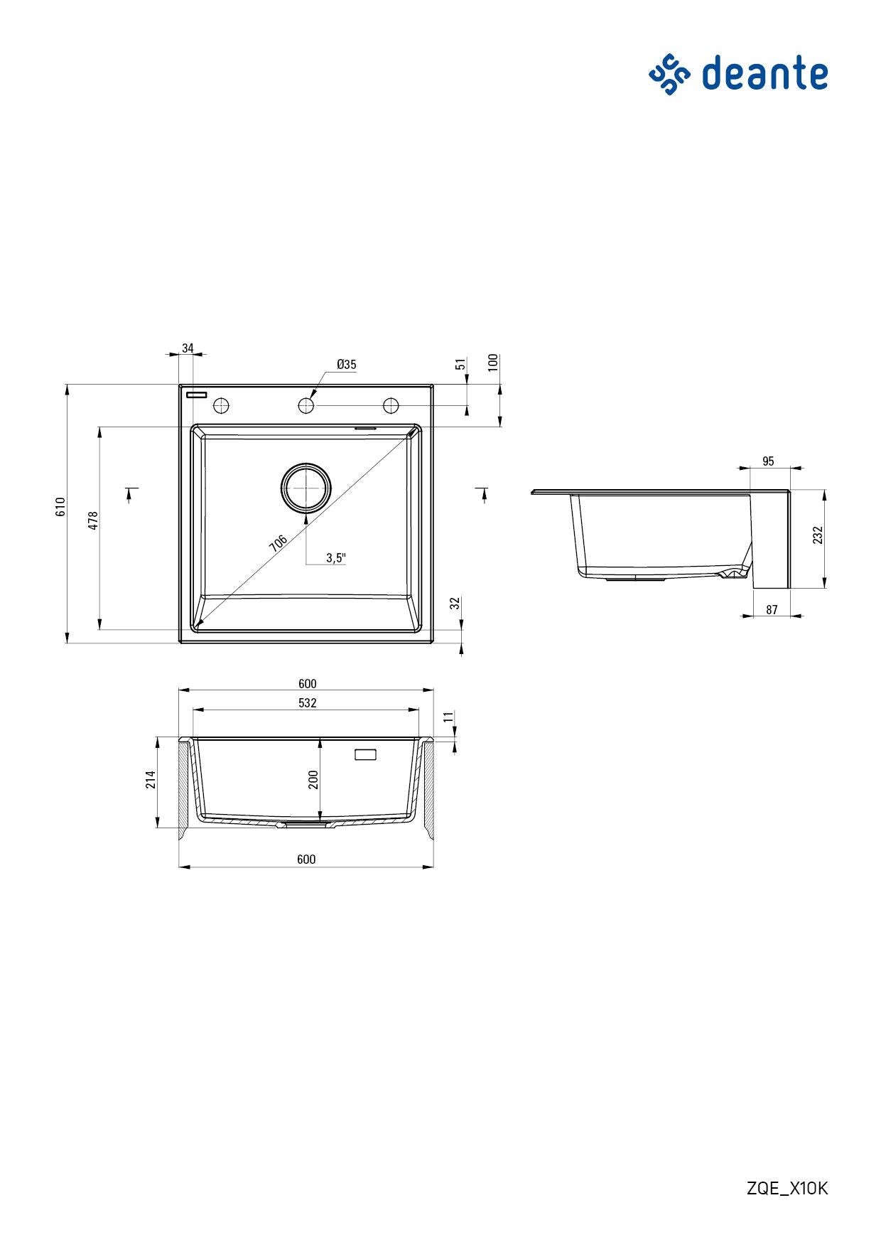 Deante Eridan Alabaster - Country-Style Sink White