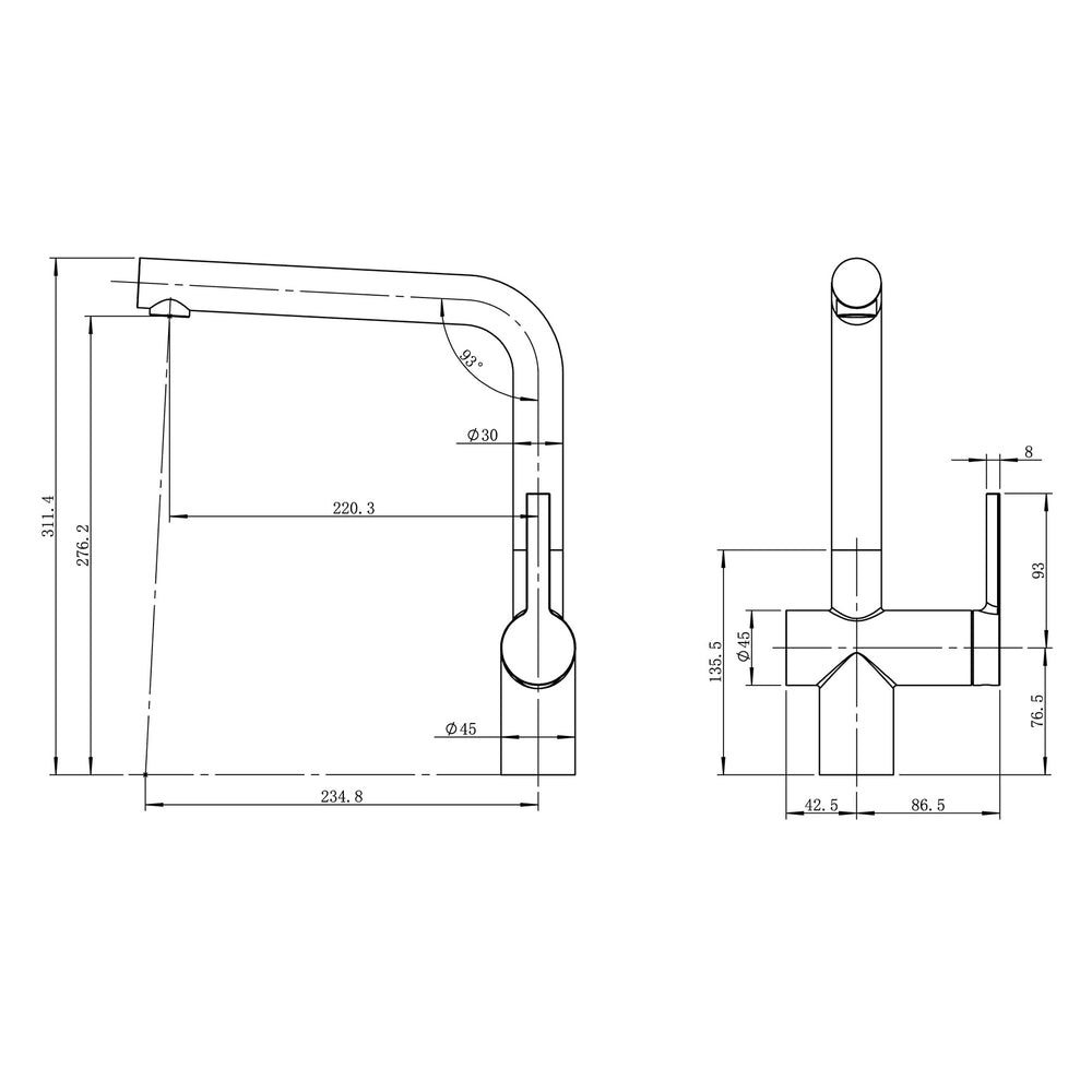 Caressi CA1108CO ECO Grifo de cocina Cobre