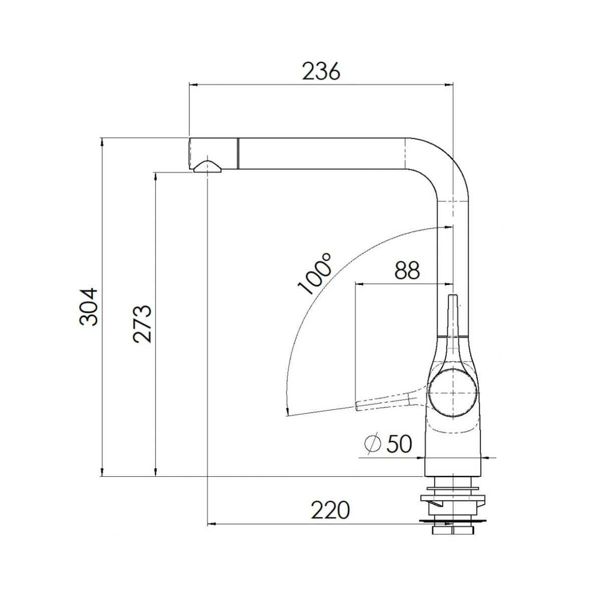 Alpha Cuci 28113 köksblandare krom