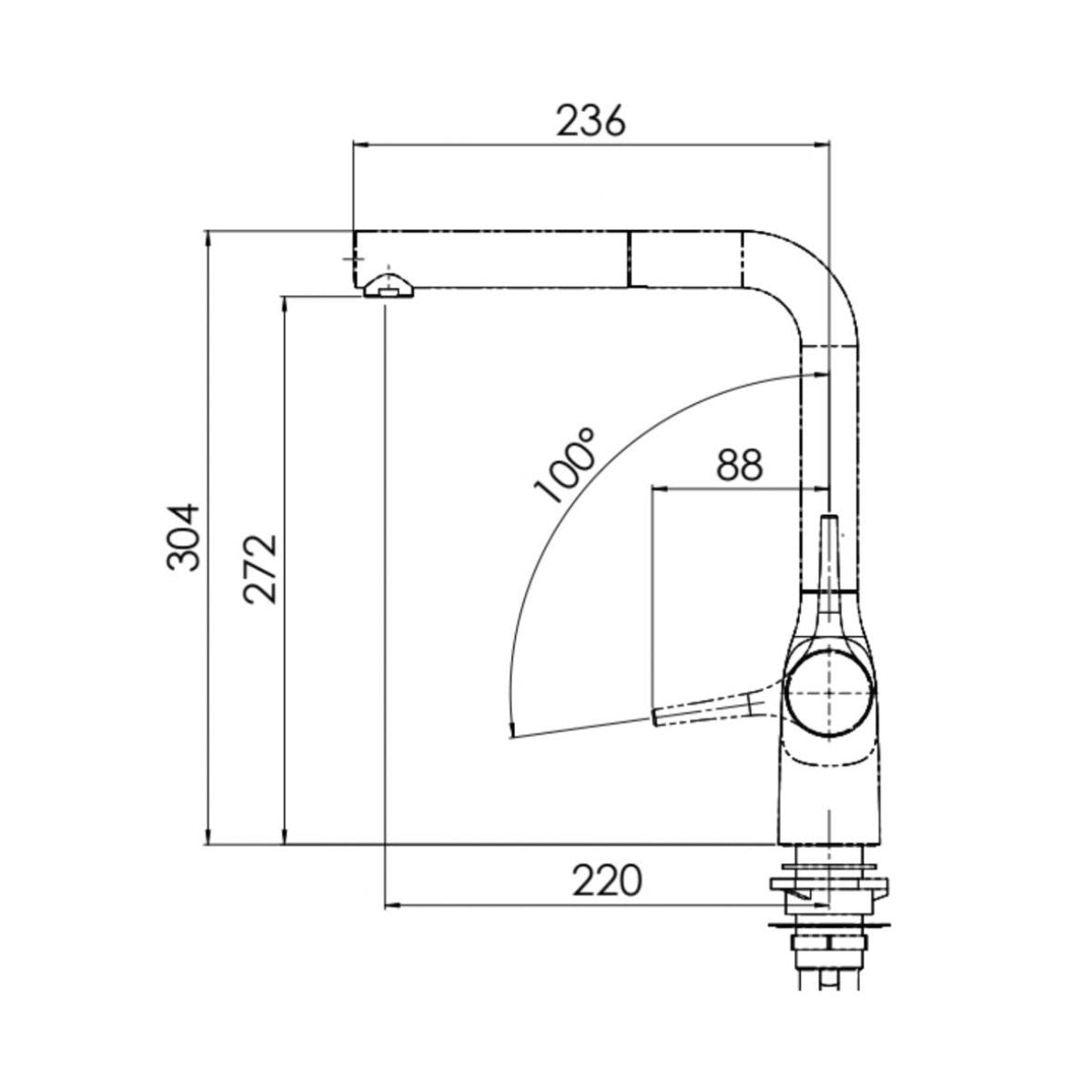 Alpha Cuci 28117 Kitchen Faucet Black
