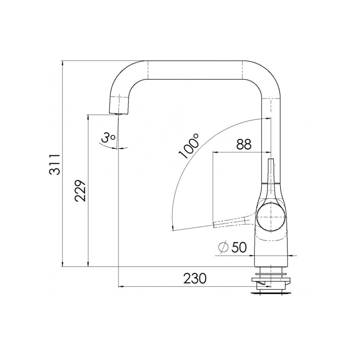 Alpha Cuci 28123 Kitchen Faucet Gunmetal