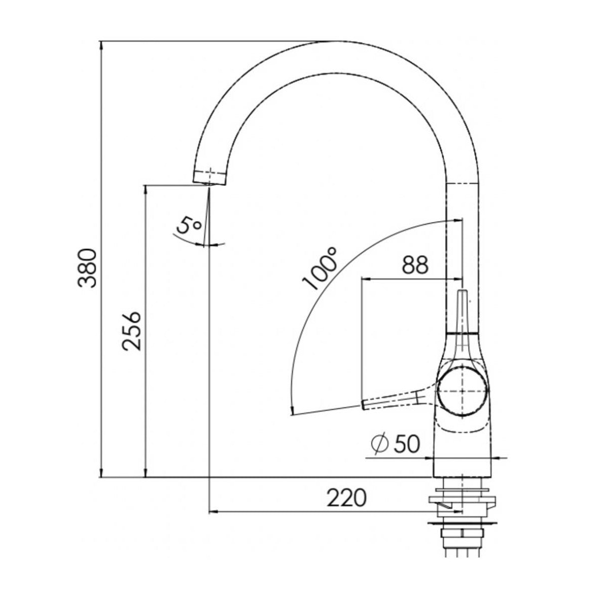 Alpha Cuci 28133 Kitchen Faucet Gunmetal