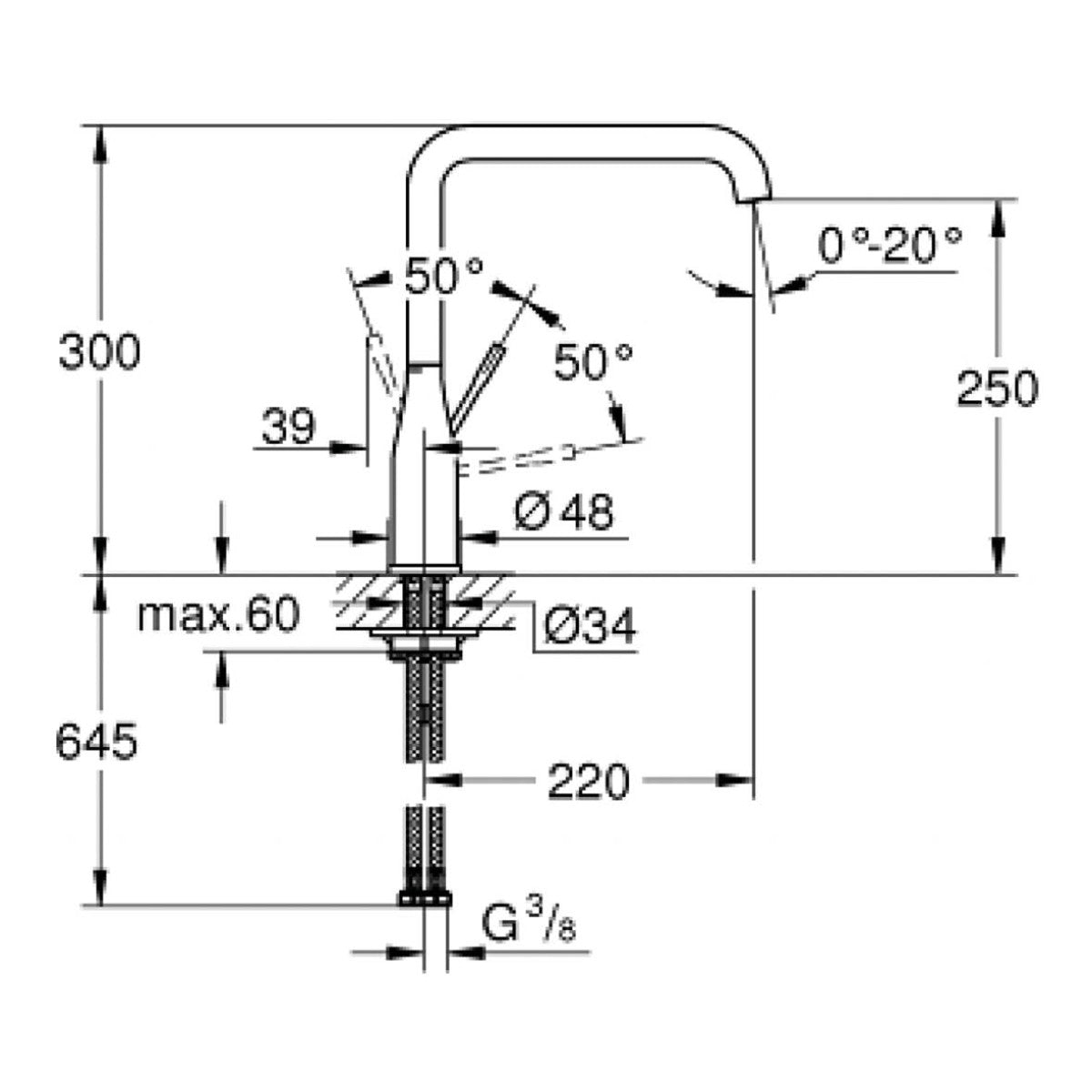 Grohe Essence 30505KFO Kraan Phantom zwart