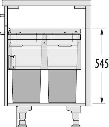 Hailo Euro-Cargo-Front - 76L Sistema de Residuos Gris Oscuro