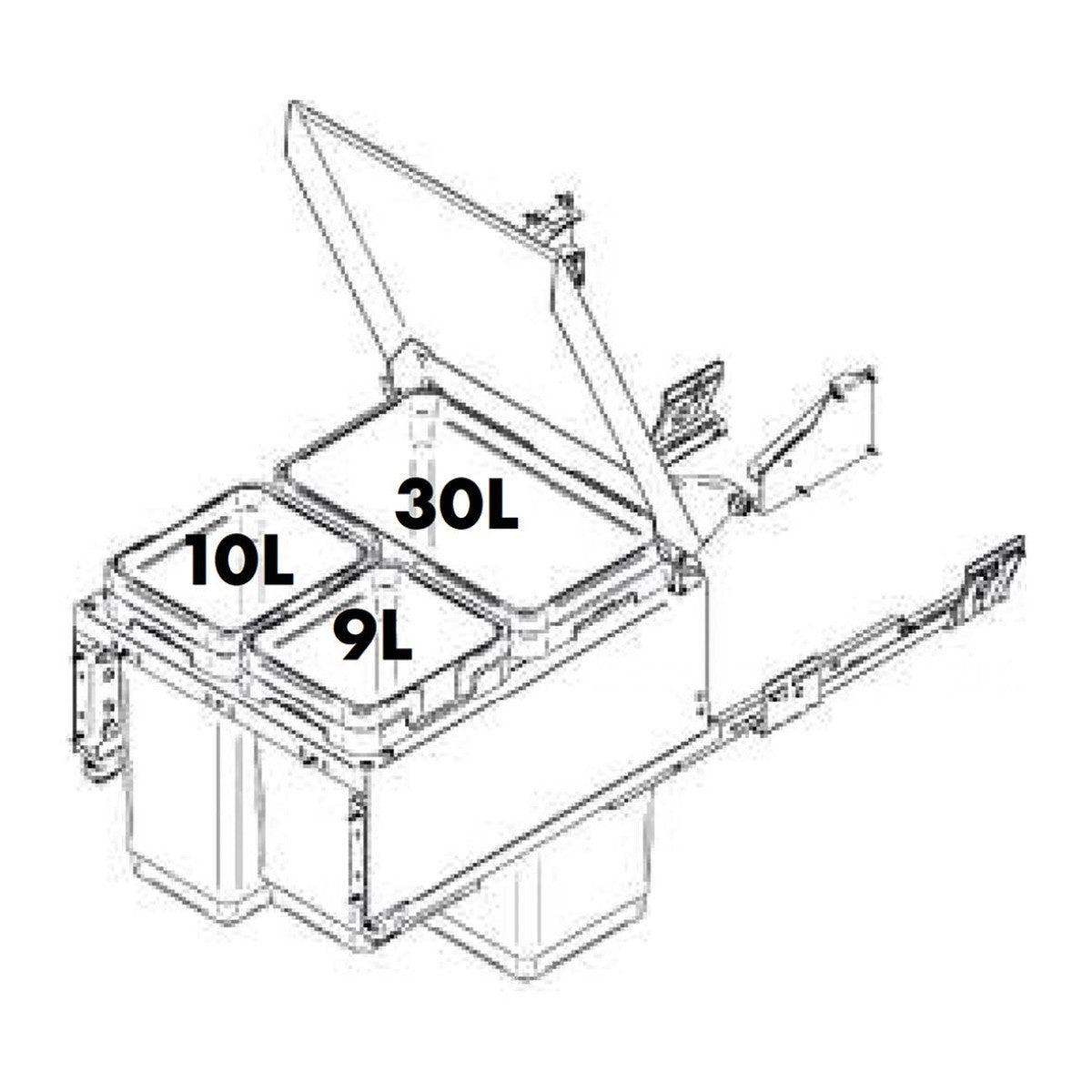 Vibo Globe 20 Couvercle automatique M50 Afvalsysteem Gris