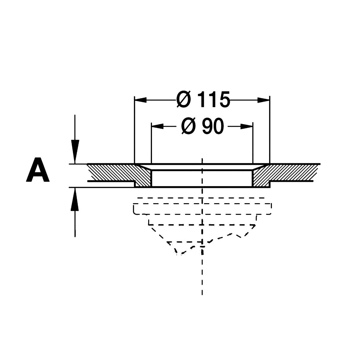 Tapón cesta Plástico negro Fregadero