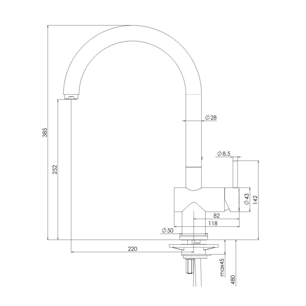 Alpha Live 0233 Kitchen Faucet Gun Metal