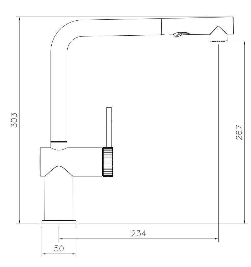 Abode Fraction ausziehbare Küchenarmatur Mattschwarz
