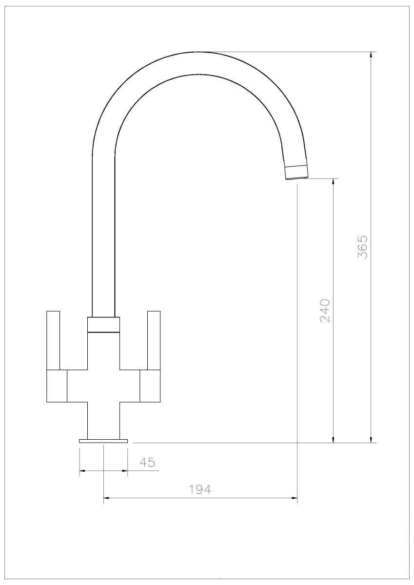 Abode Pico Robinet de cuisine à deux leviers Chrome