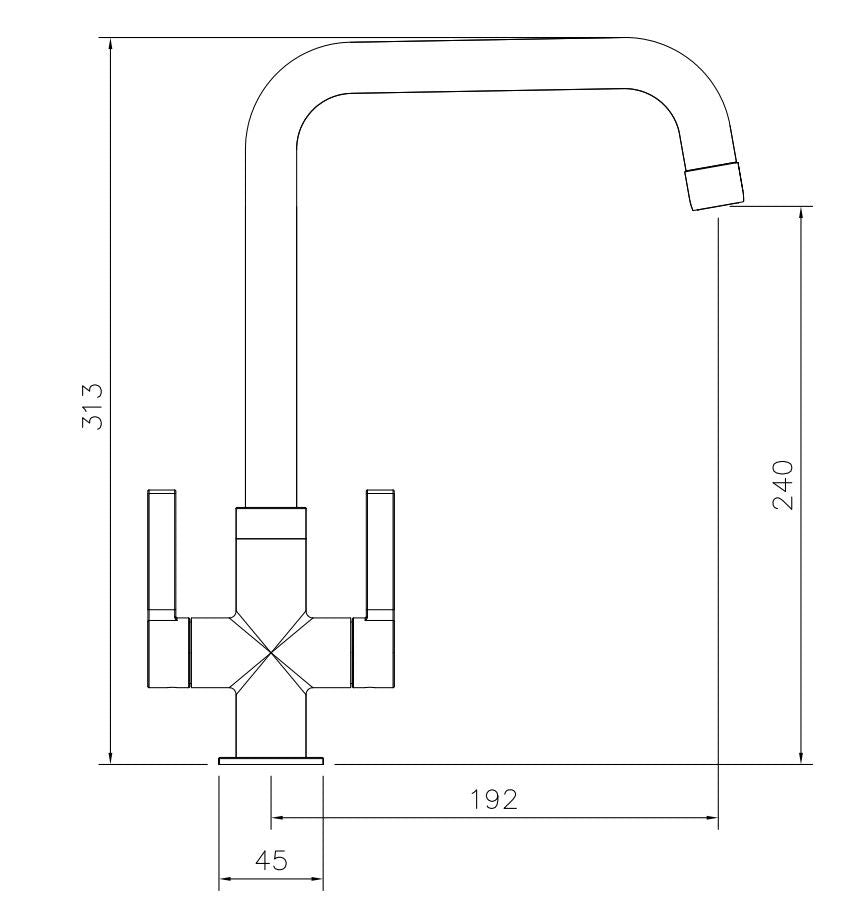 Abode Pico Quad Two-lever Kitchen Kraan Chrome