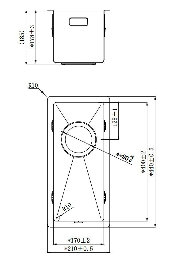Alpha
R - Sink stainless steel Surface or Undermount or Flush mount